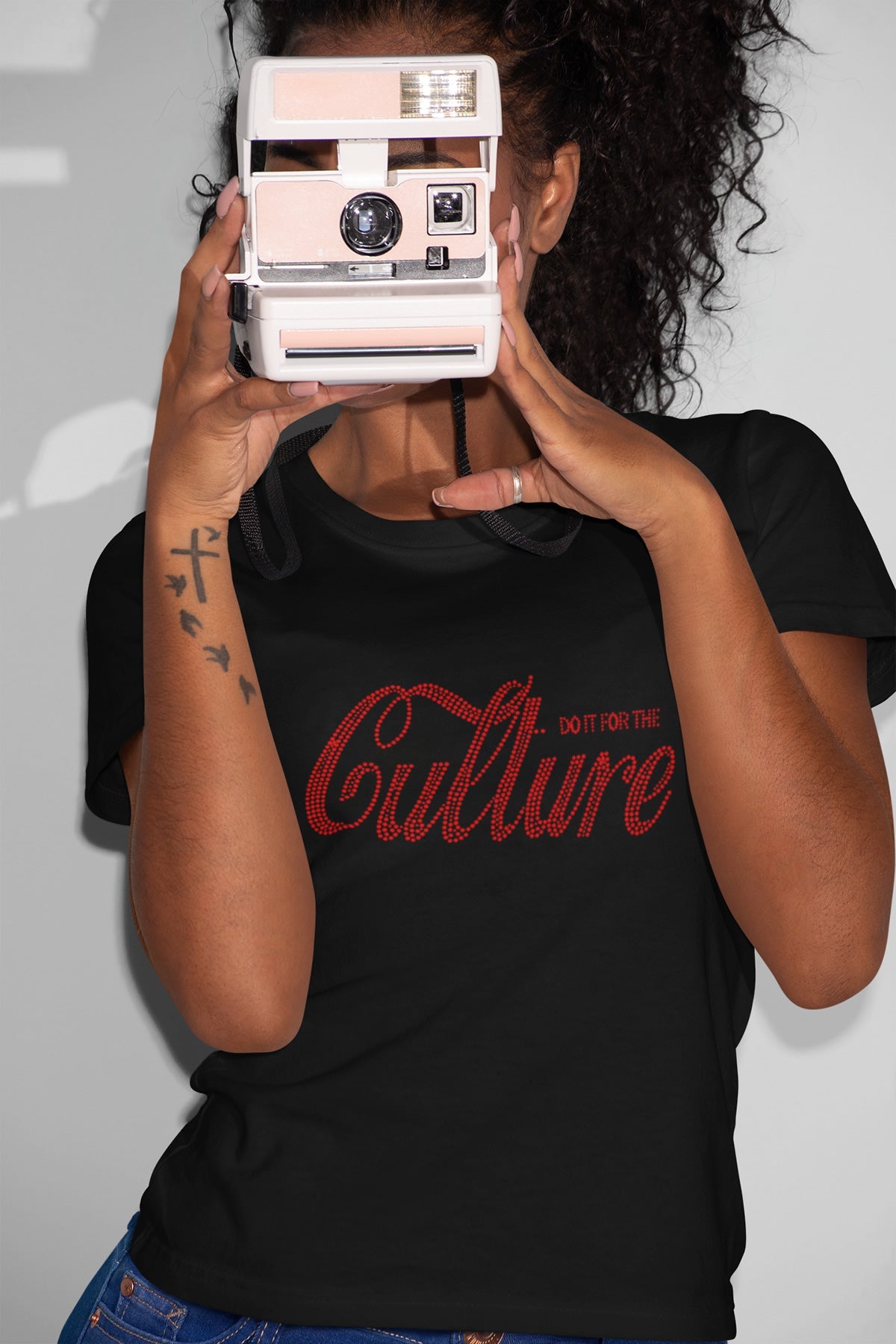 Do It for the Culture Rhinestone T-shirt; Design-AA4