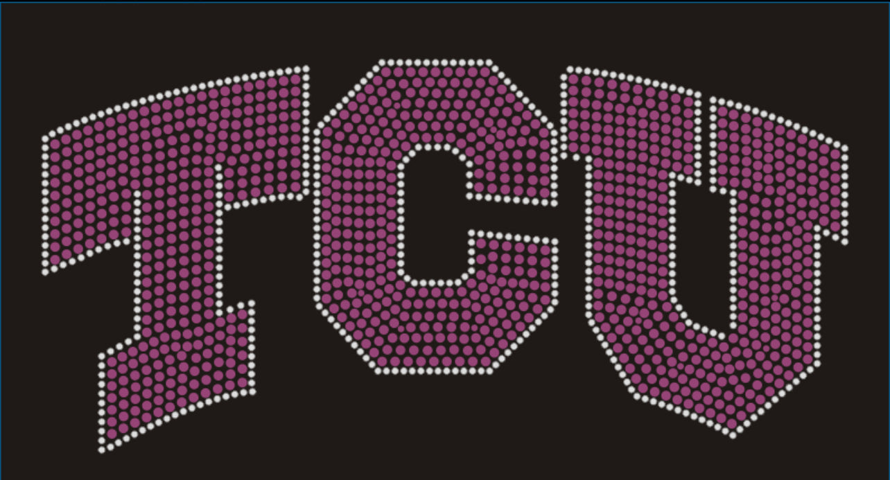 TCU Rhinestone T-shirt; Texas Christian University; Design-TC1