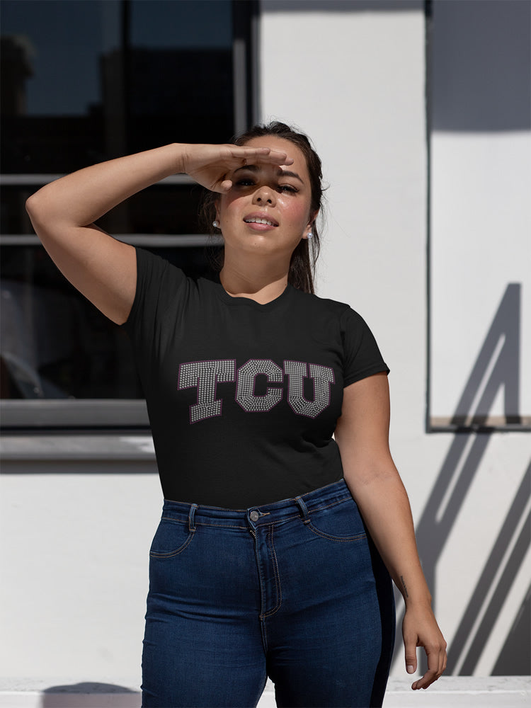 TCU Rhinestone T-shirt; Texas Christian University; Design-TC2
