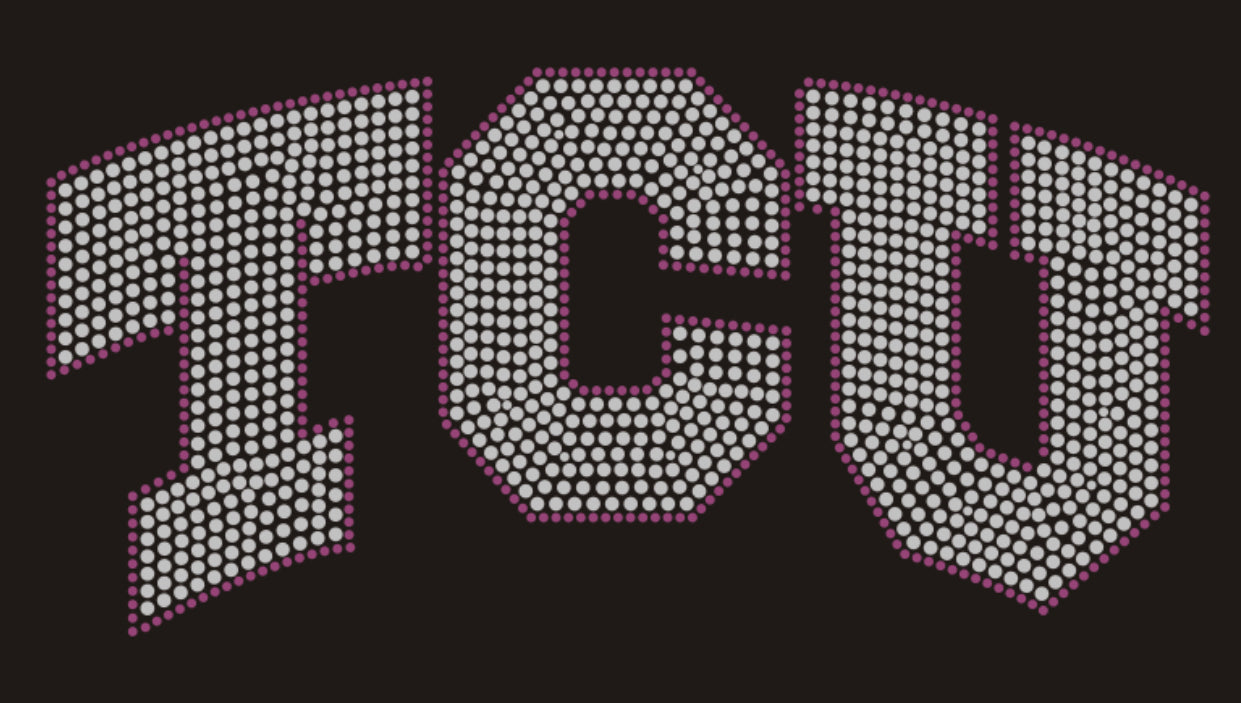 TCU Rhinestone T-shirt; Texas Christian University; Design-TC2