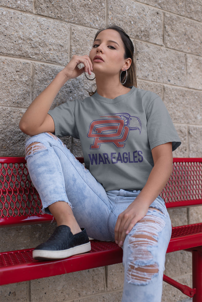 OR War Eagles Rhinestone T-shirt; Oak Ridge High School; Design-HS1