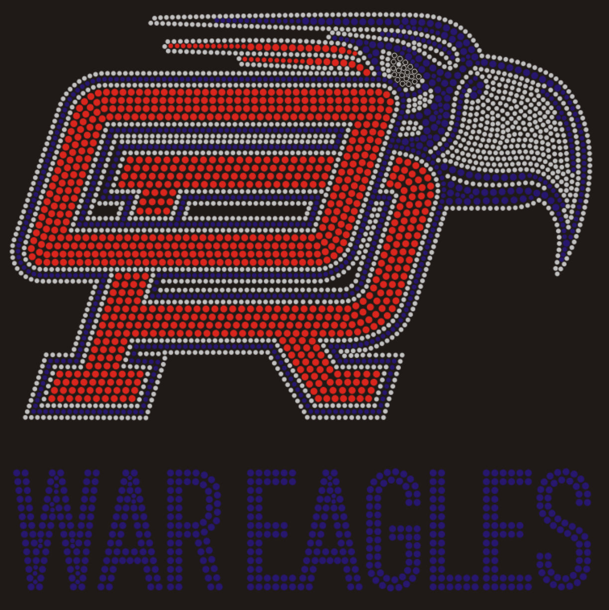 OR War Eagles Rhinestone T-shirt; Oak Ridge High School; Design-HS1