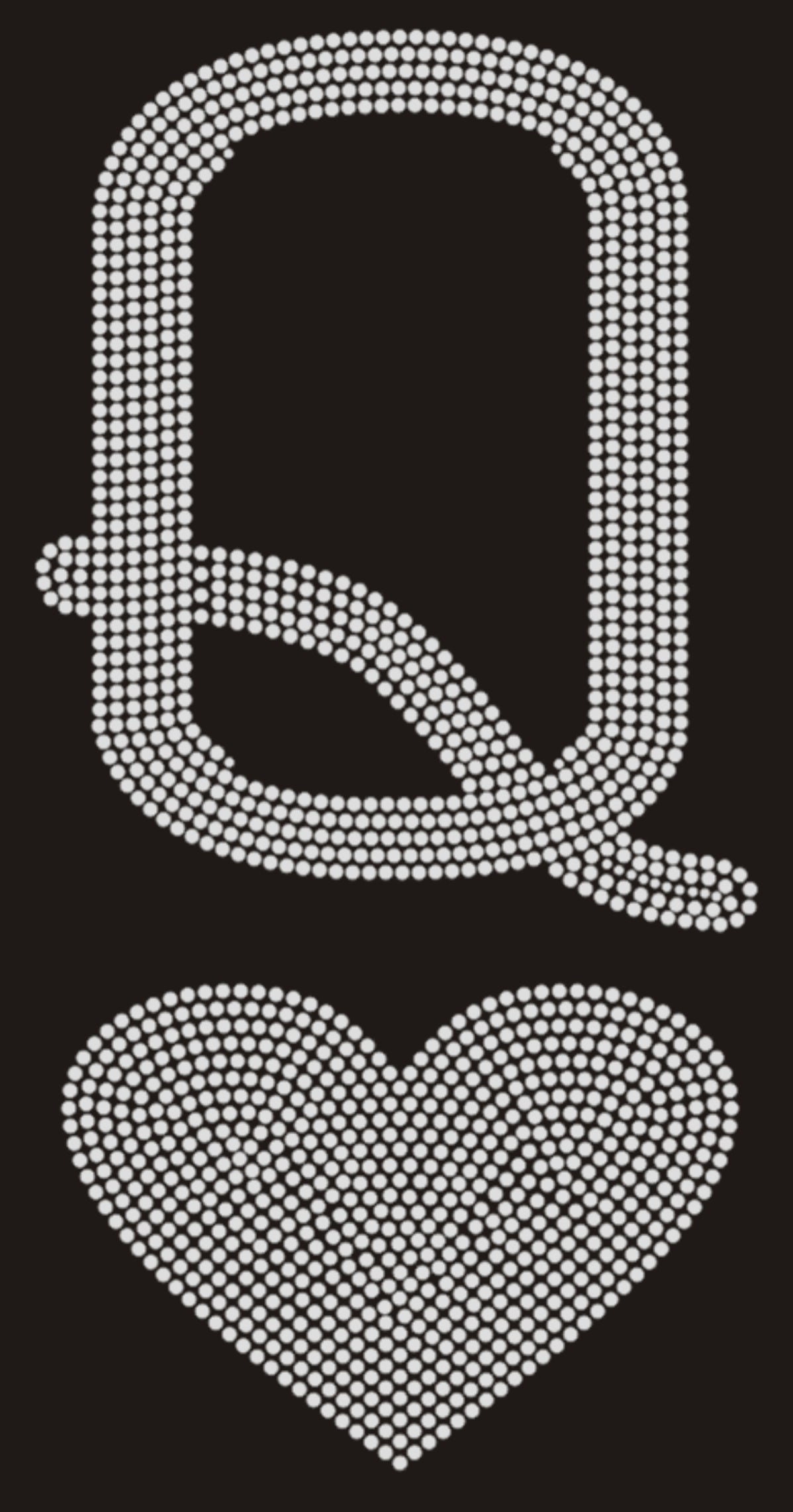 Queen and Heart Rhinestone T-shirt; Large design; Design-QN1