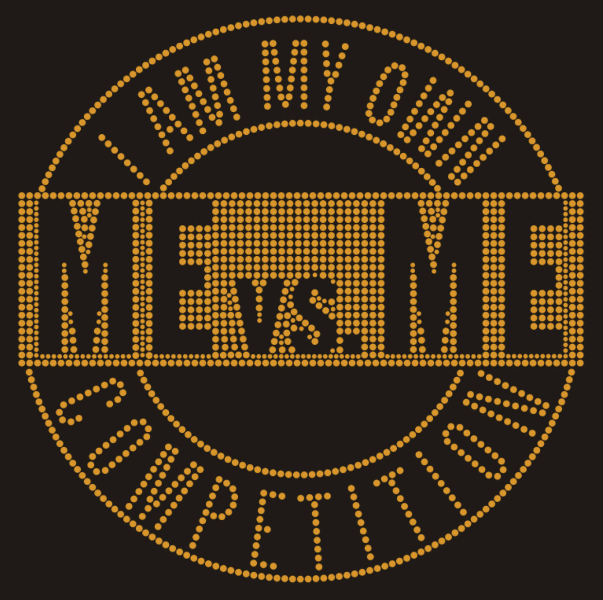 ME vs. ME; I Am My Own Competition Rhinestone T-shirt; Design MISC-14