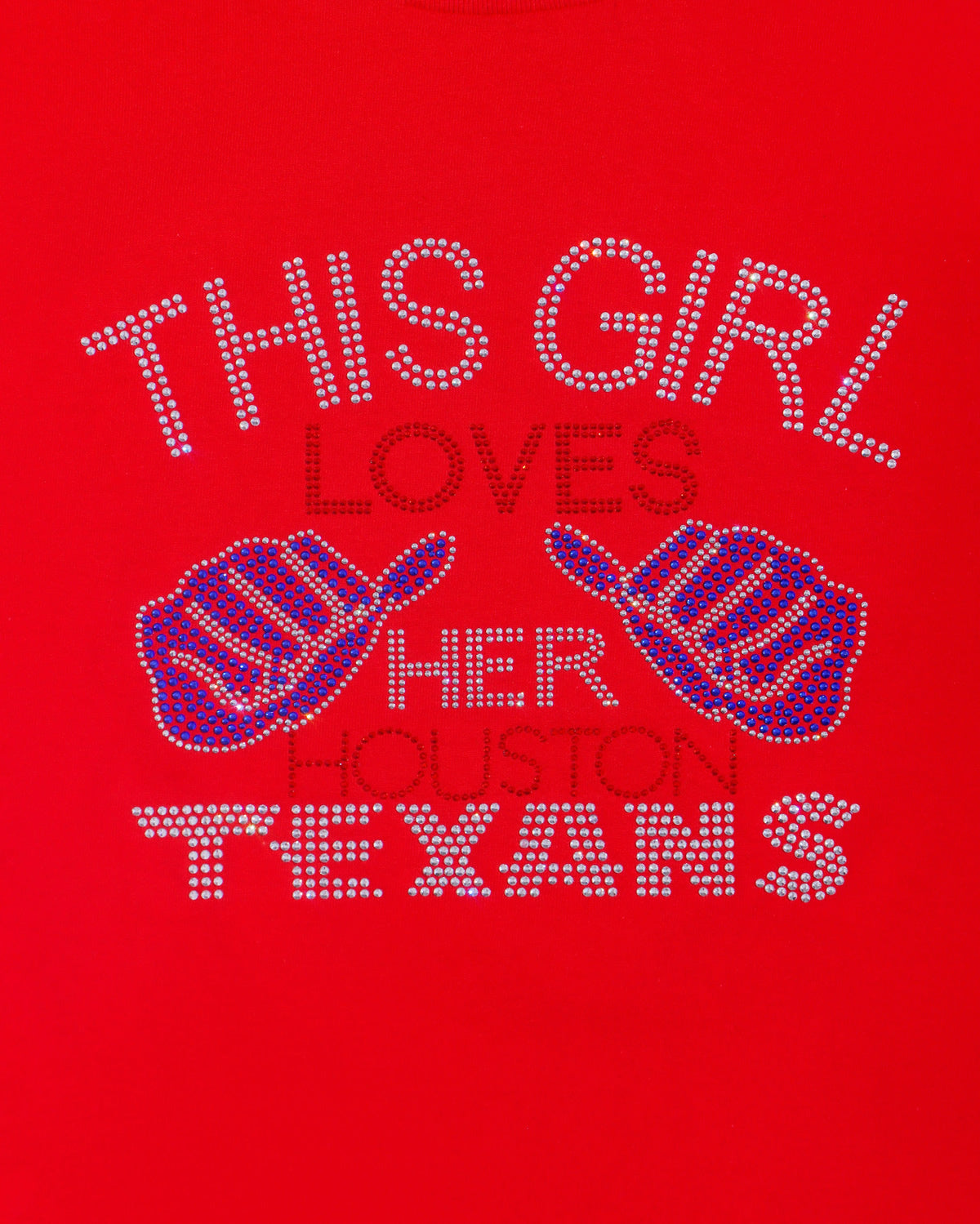 Thumbs Up This Girl Loves Her Houston Texans Rhinestone T-shirt; football, H-Town; Design-HT5