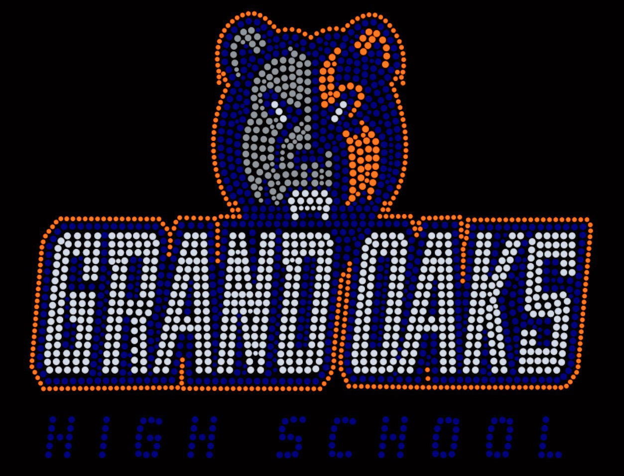 Grand Oaks High School Rhinestone T-shirt; Bears; Design-HS2