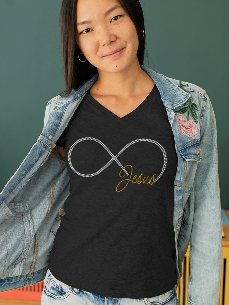 Jesus Infinity Rhinestone T-shirt; religious; Design-RELG2
