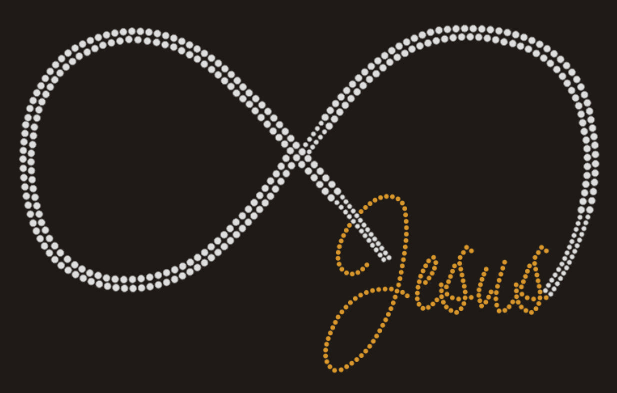 Jesus Infinity Rhinestone T-shirt; religious; Design-RELG2
