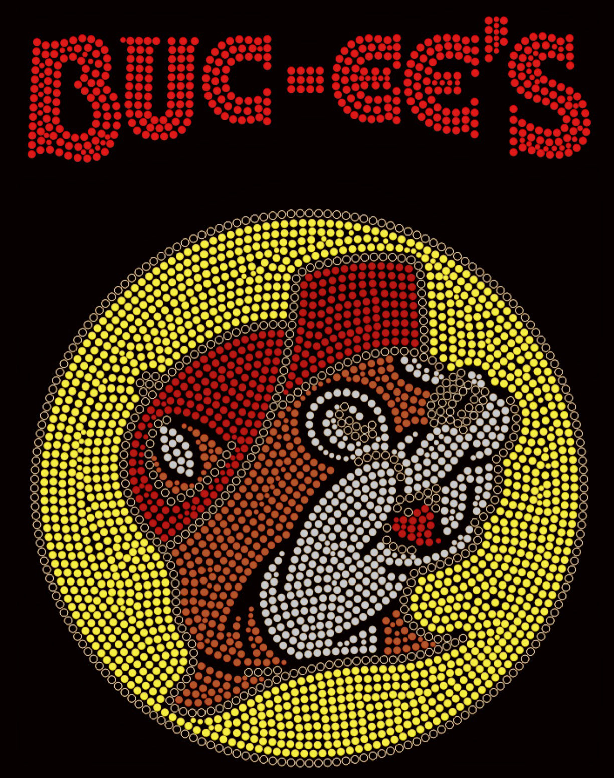 BUC-EE'S Rhinestone T-shirt; beaver; Large design; Design B-E