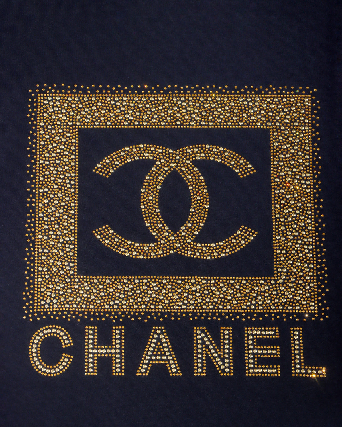 CHANEL Square Rhinestone T-shirt; CC; Design-C10