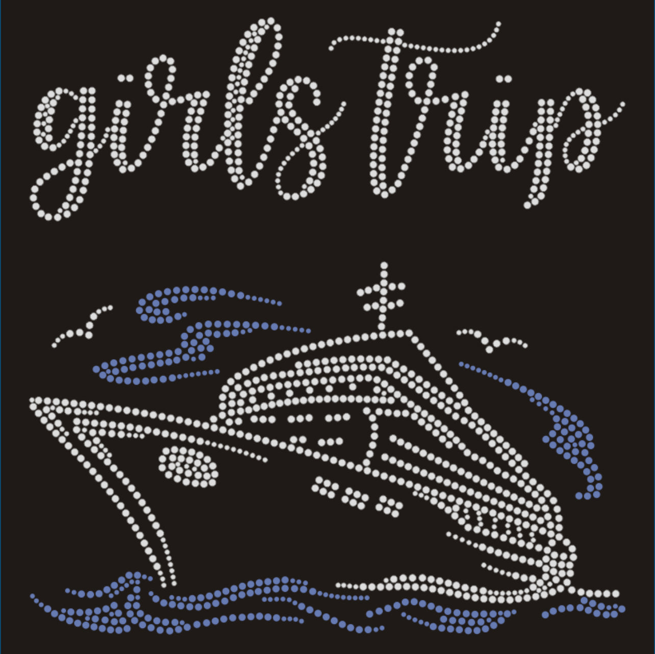 Girls Trip Rhinestone T-shirt; cruise ship; Design-CRU8