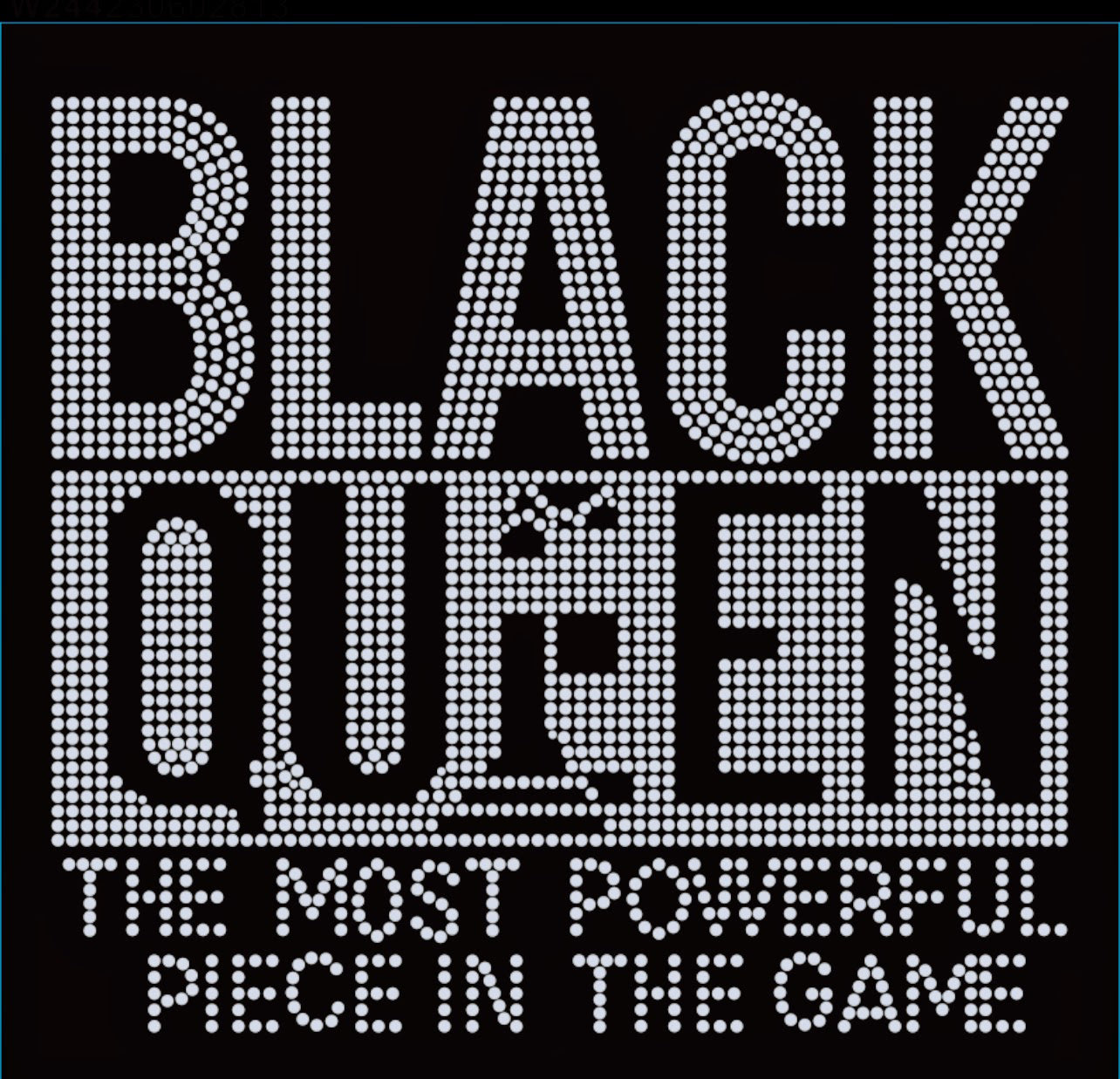 Black Queen the Most Power Piece in the Game Rhinestone T-shirt; chess; Design-QN2