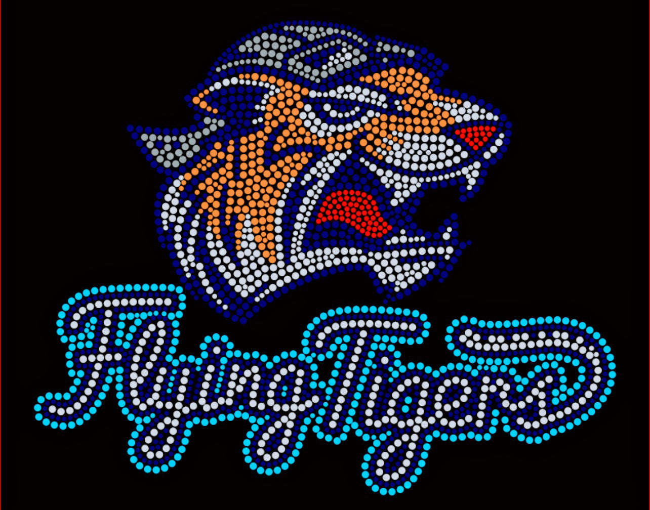 Sowella Community College Tigers Rhinestone T-shirt; Design-SCC