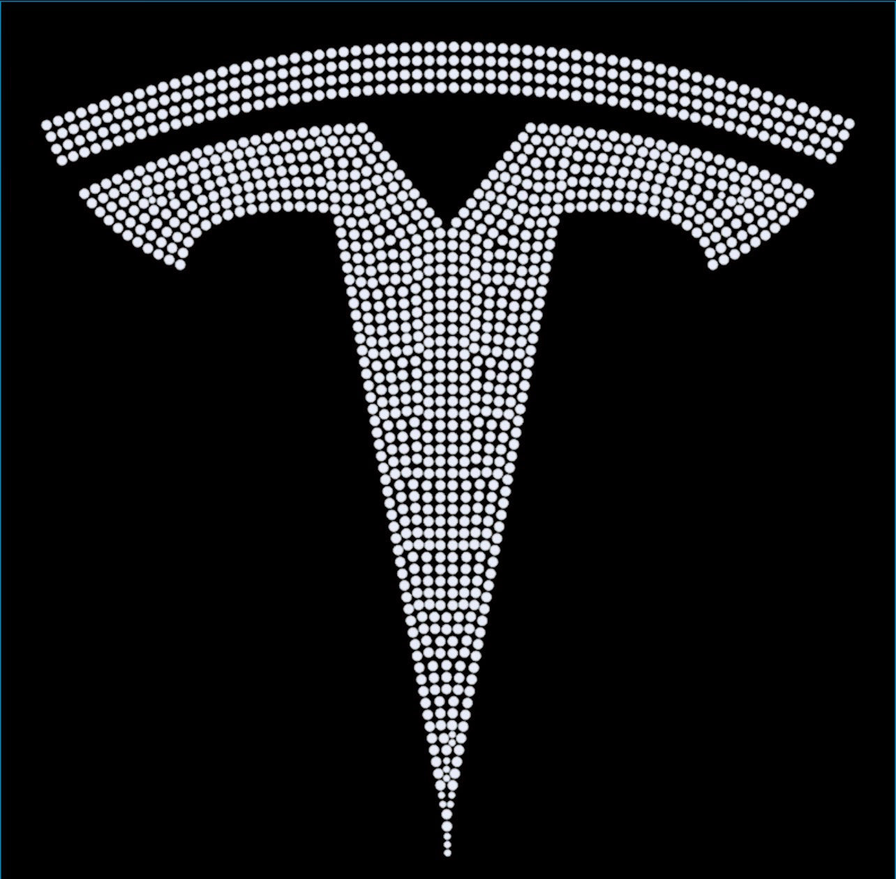 Tesla Rhinestone T-shirt; vehicle; Design-TES1