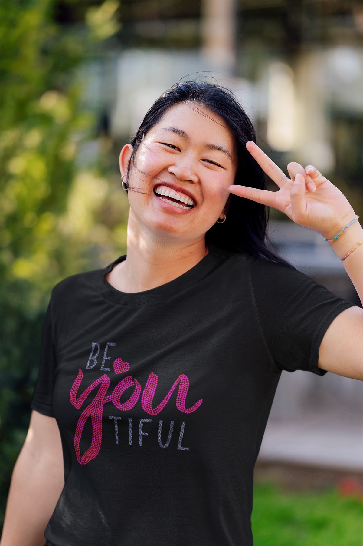 Be-You-Tiful Rhinestone T-shirt; beautiful; Design-WMN3