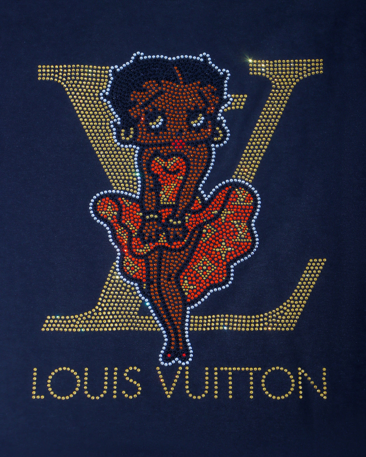 Louis Vuitton Betty Boop Rhinestone T-shirt; LV, Large design; Design-LV6BBB