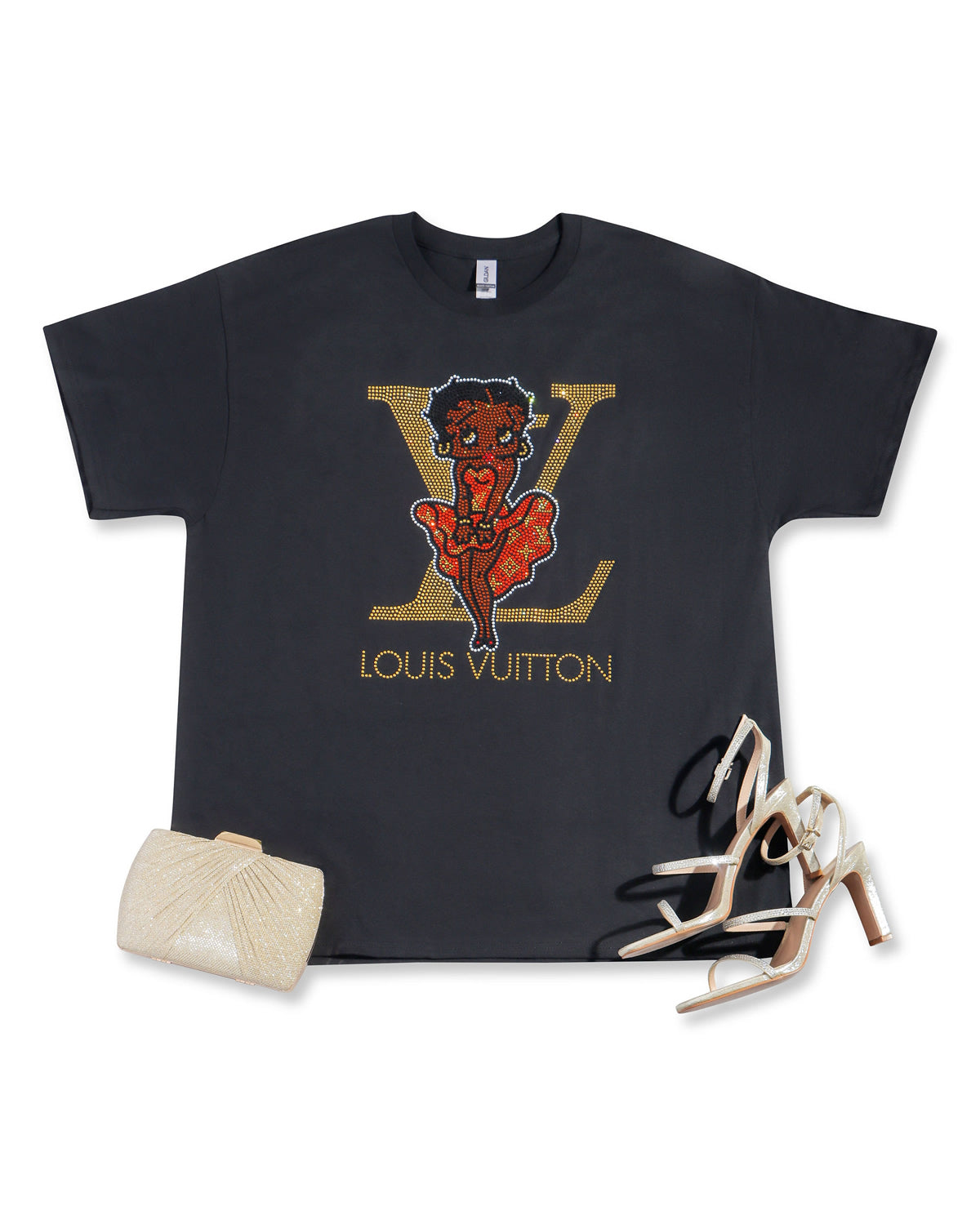 Louis Vuitton Betty Boop Rhinestone T-shirt; LV, Large design; Design-LV6BBB