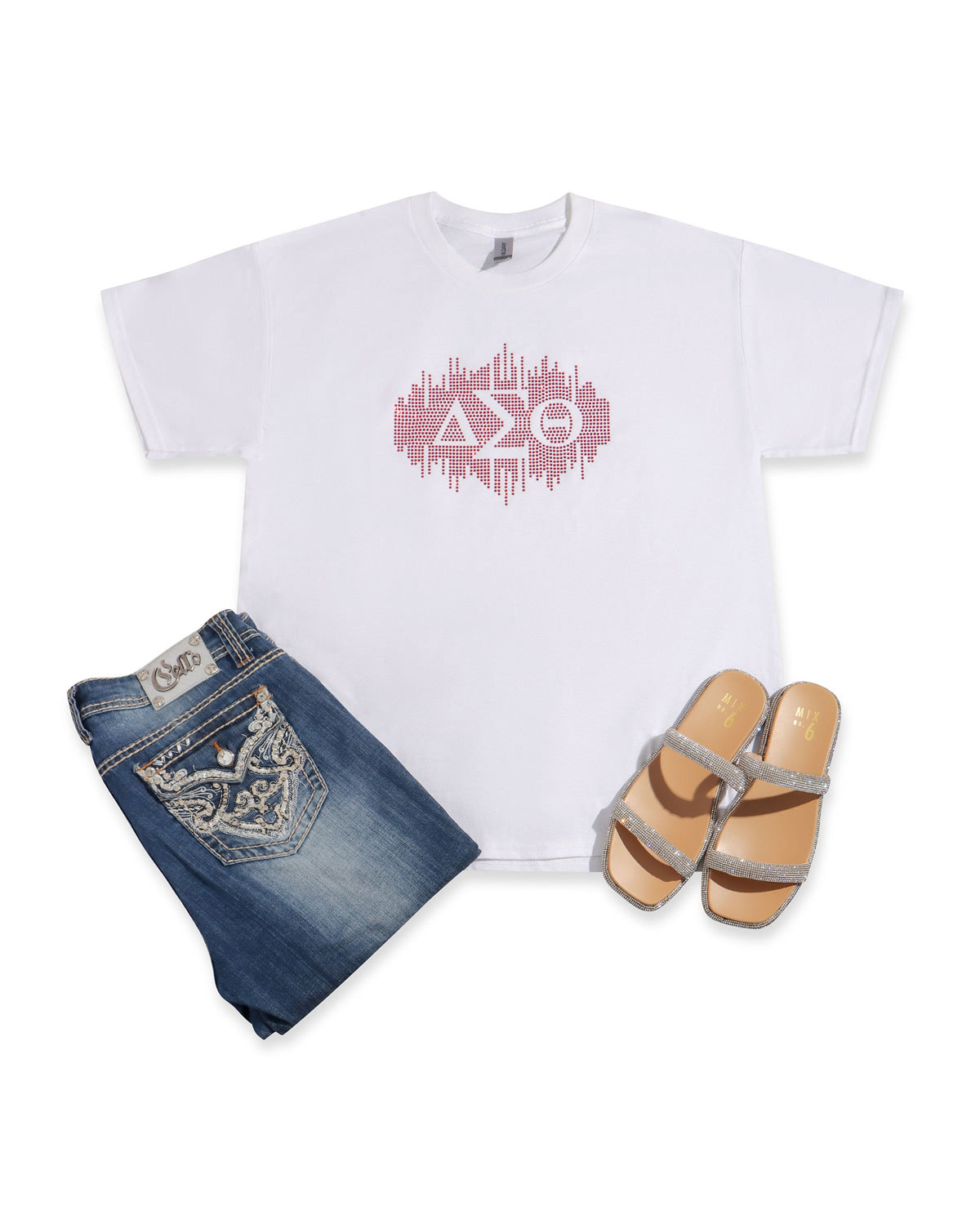 Delta Sigma Theta Rhinestone T-shirt; DST, Greek; Design-DS1