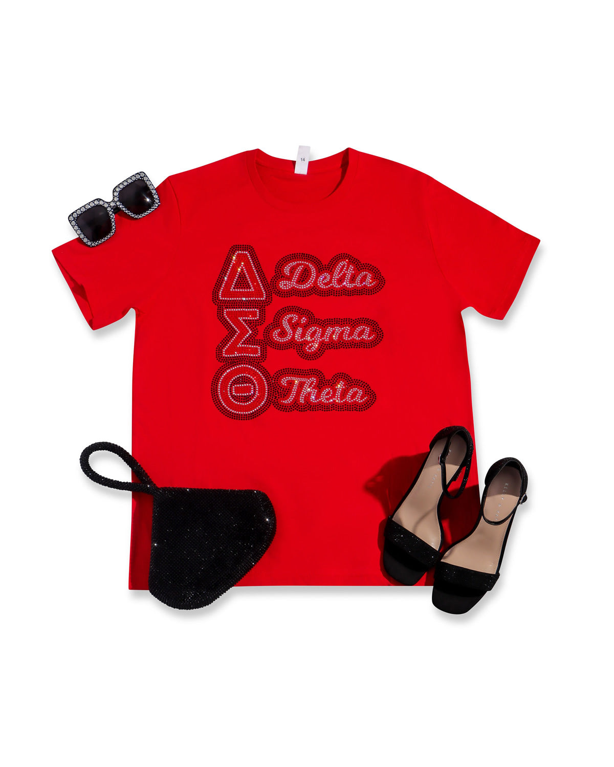 Delta Sigma Theta Rhinestone T-shirt; DST; Greek; Large design; Design-DS4
