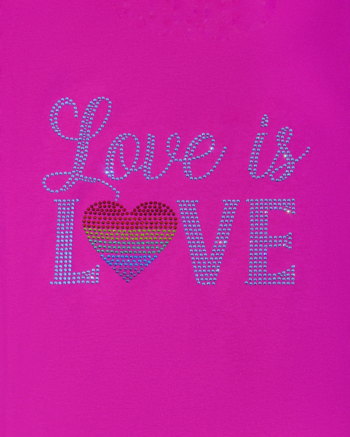Love is Love Rhinestone T-shirt; pride, heart, rainbow; PRIDE-3