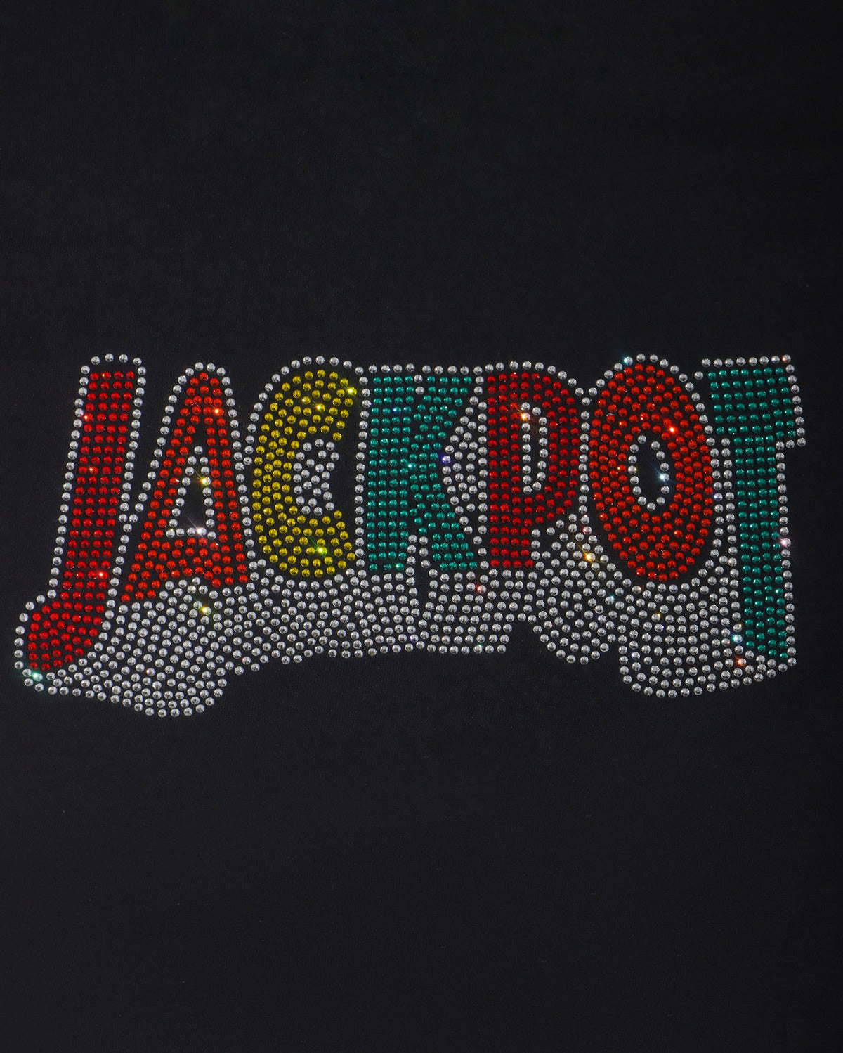 Jackpot Colorful Rhinestone T-shirt; casino; Design-CAS1