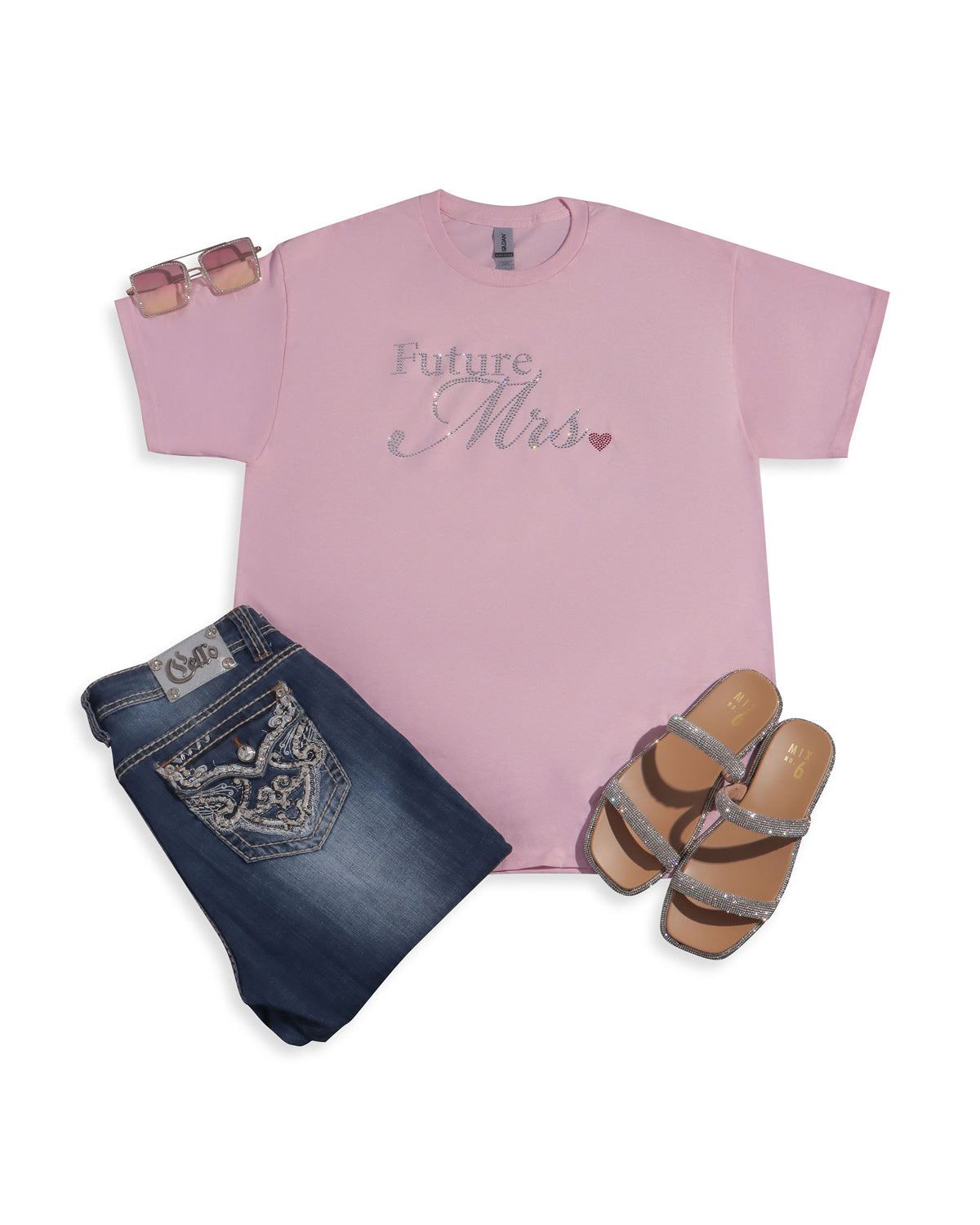 Future Mrs. Rhinestone T-shirt; bride, wedding, marriage; Design BRIDE-10