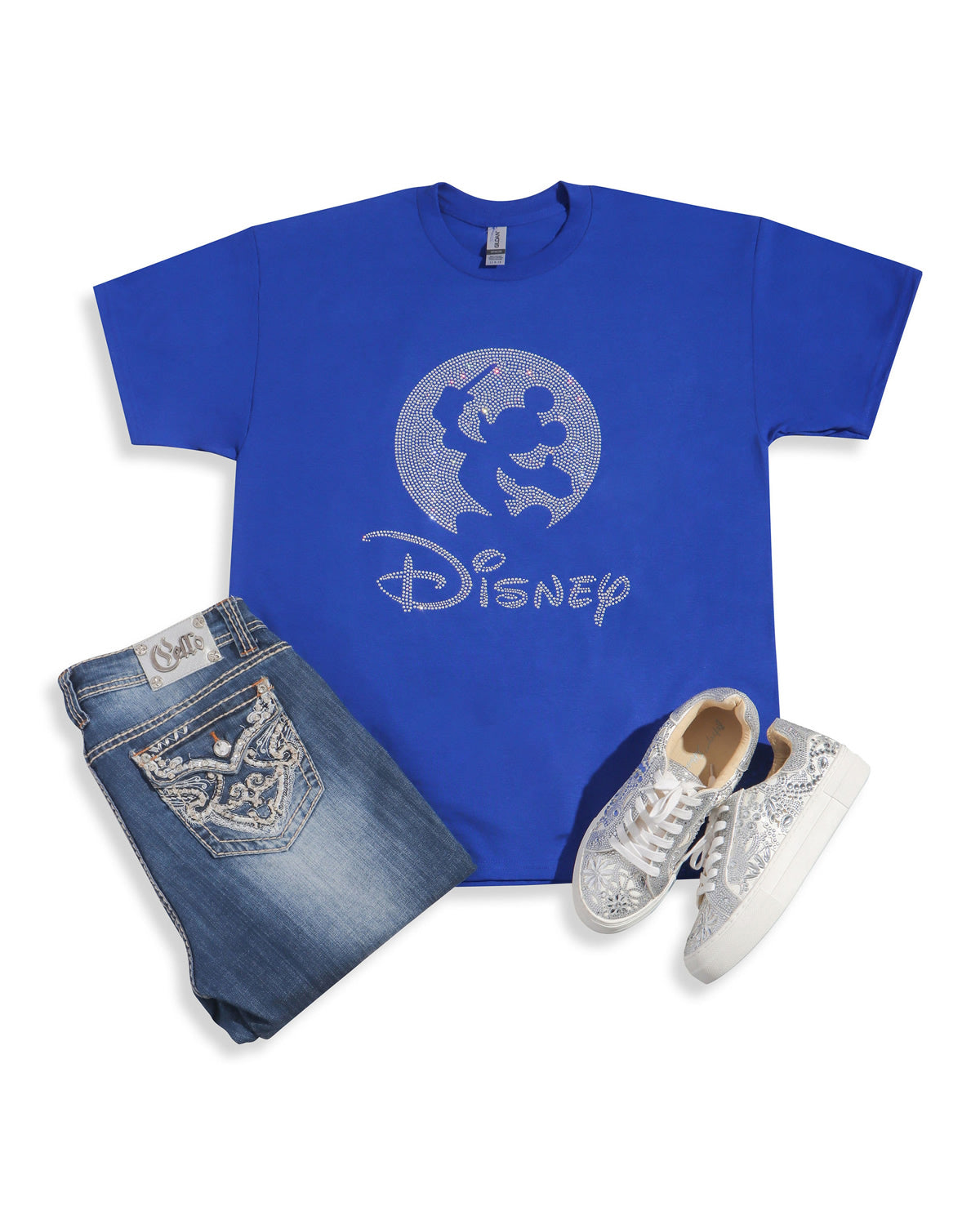 Disney Mickey Mouse Rhinestone T-shirt; characters; Large design; Design D/MM-1