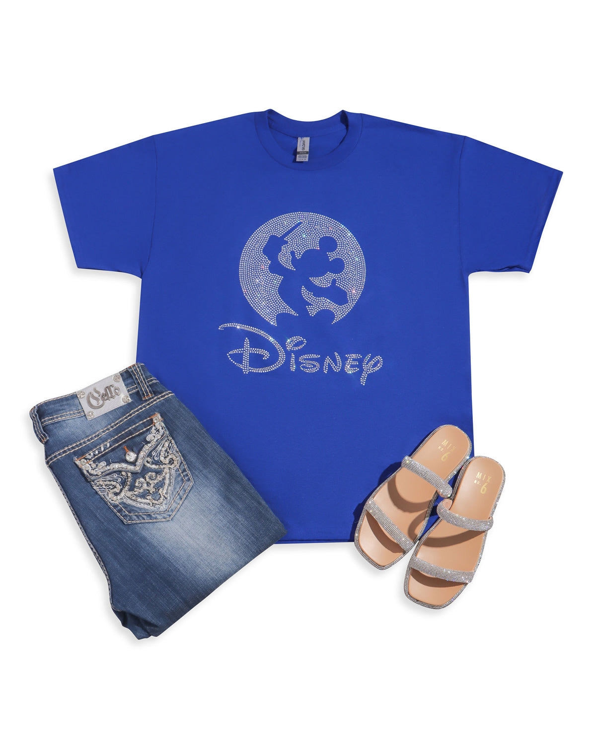 Disney Mickey Mouse Rhinestone T-shirt; characters; Large design; Design D/MM-1