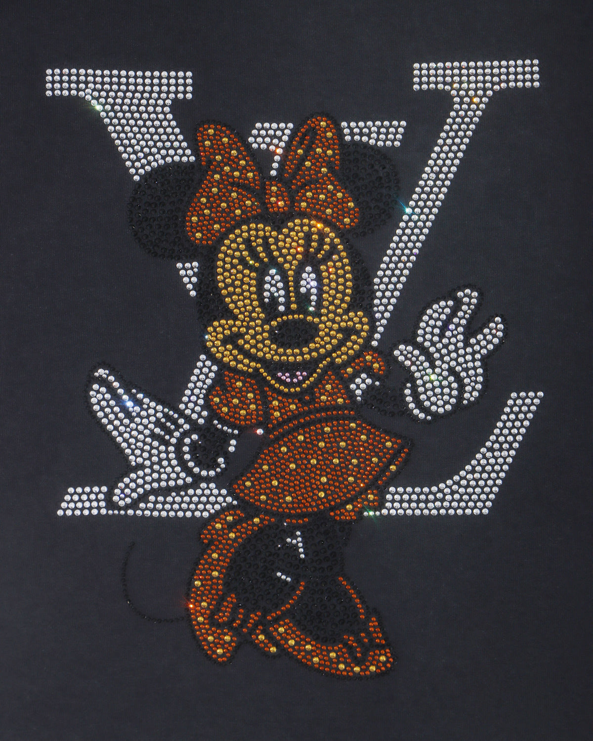 LV Minnie Mouse Rhinestone T-shirt; Louis Vuitton, Large design; Design-LV5MM