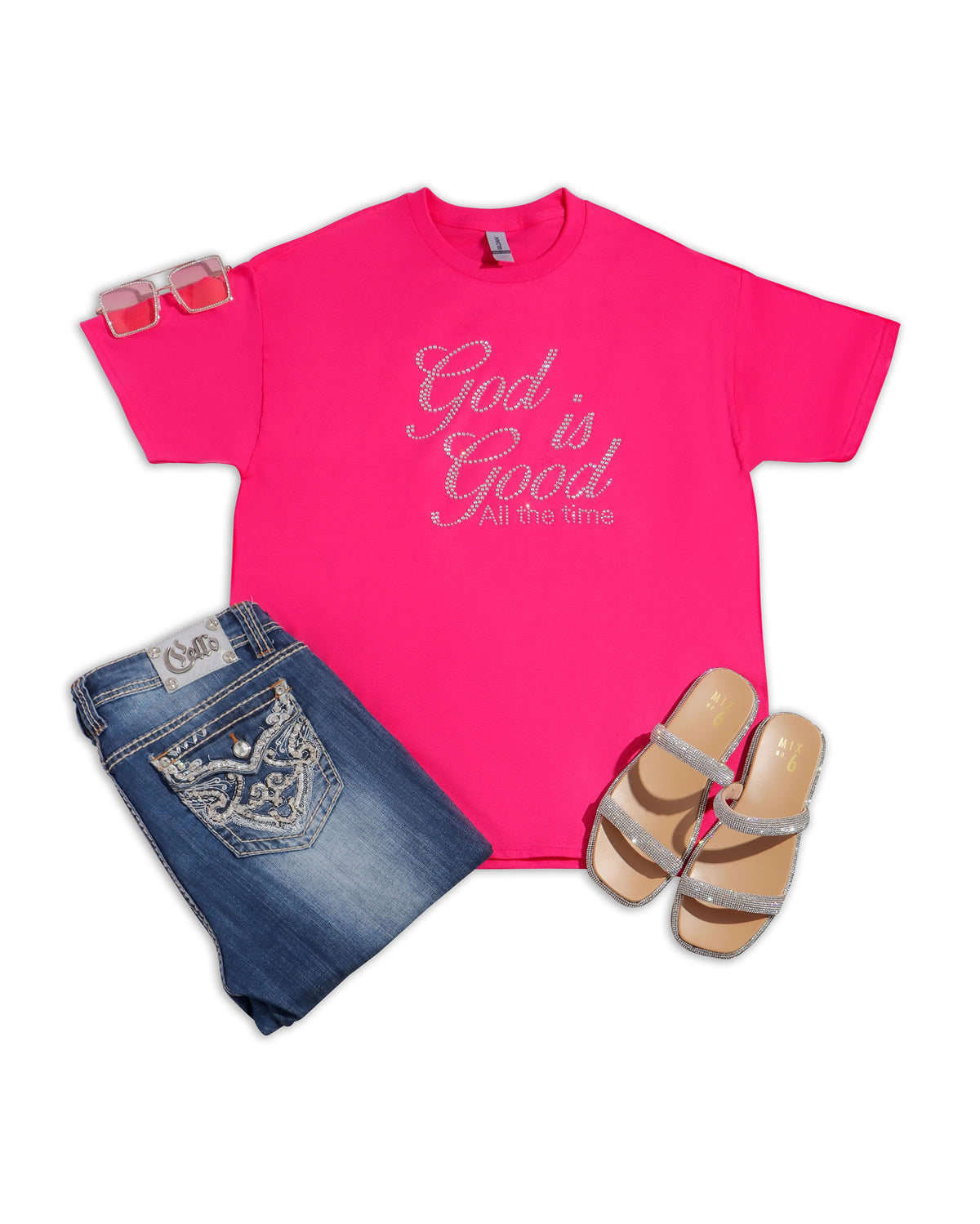 God is Good All the Time Rhinestone T-shirt; religious; Design-RELG12