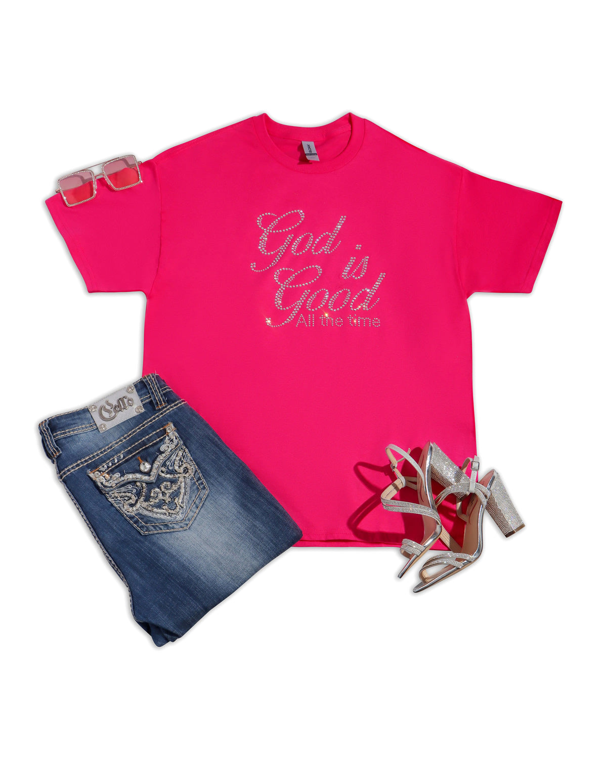 God is Good All the Time Rhinestone T-shirt; religious; Design-RELG12