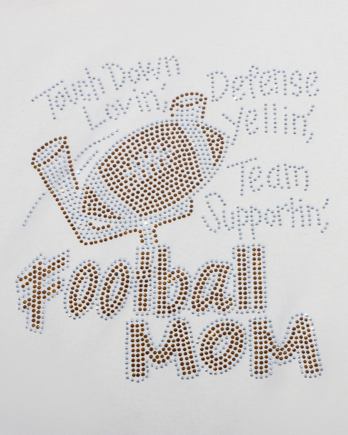 Touch Down Loving, Defense Yellin', Team Supportin' Football Mom Rhinestone T-shirt; Design-FB3