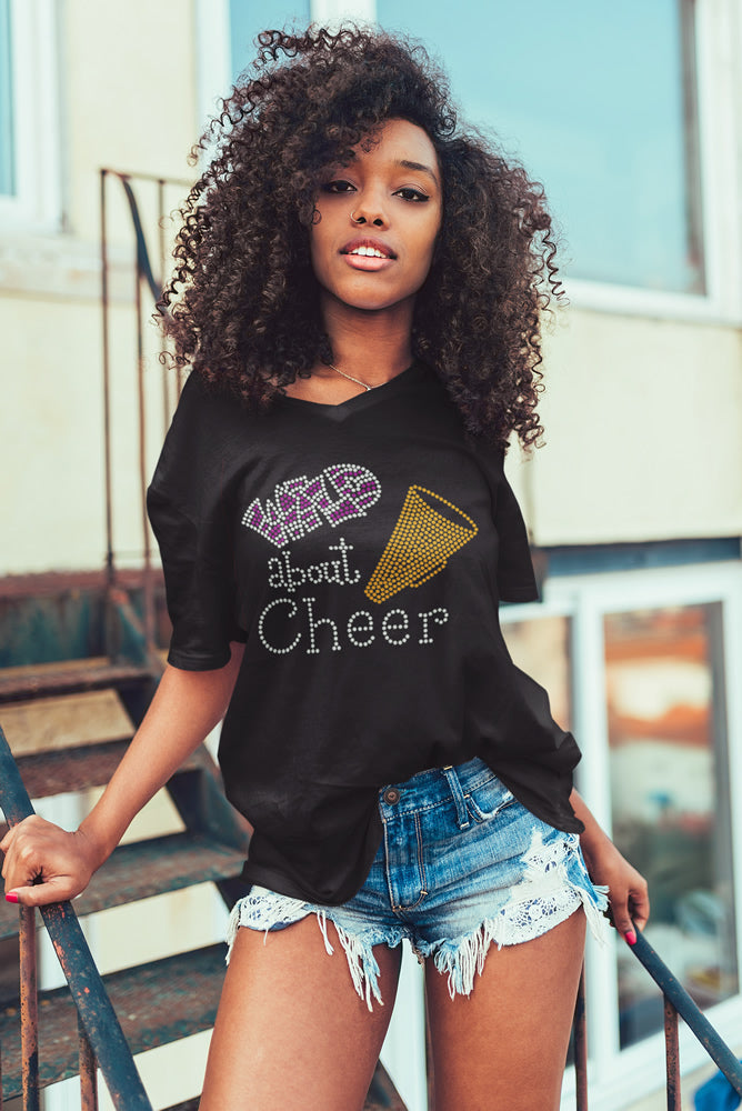 WILD about Cheer Rhinestone T-shirt; Design CHEER-1