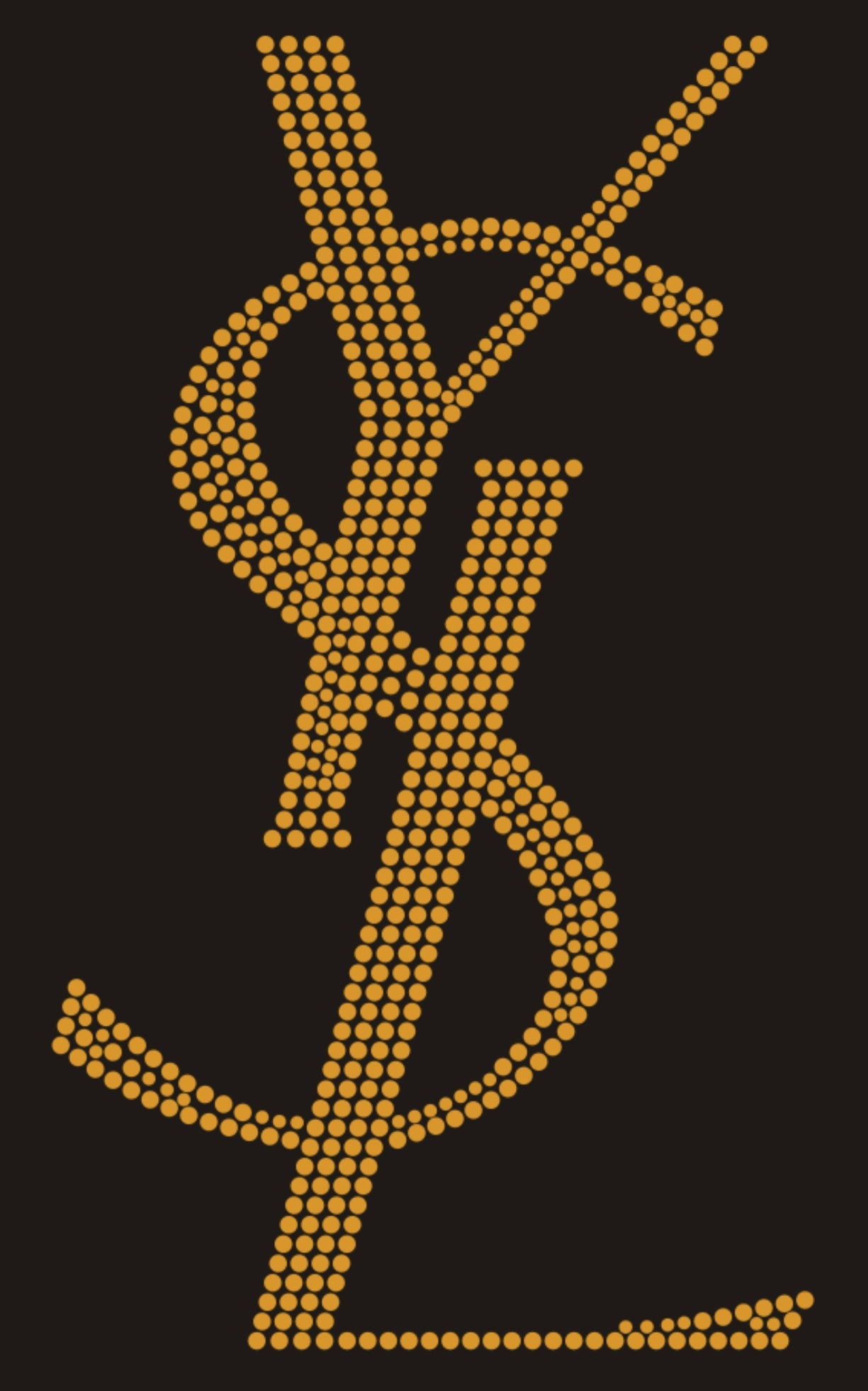 YSL Rhinestone T-shirt; Yves Saint Laurent; Large design; Design-YSL1