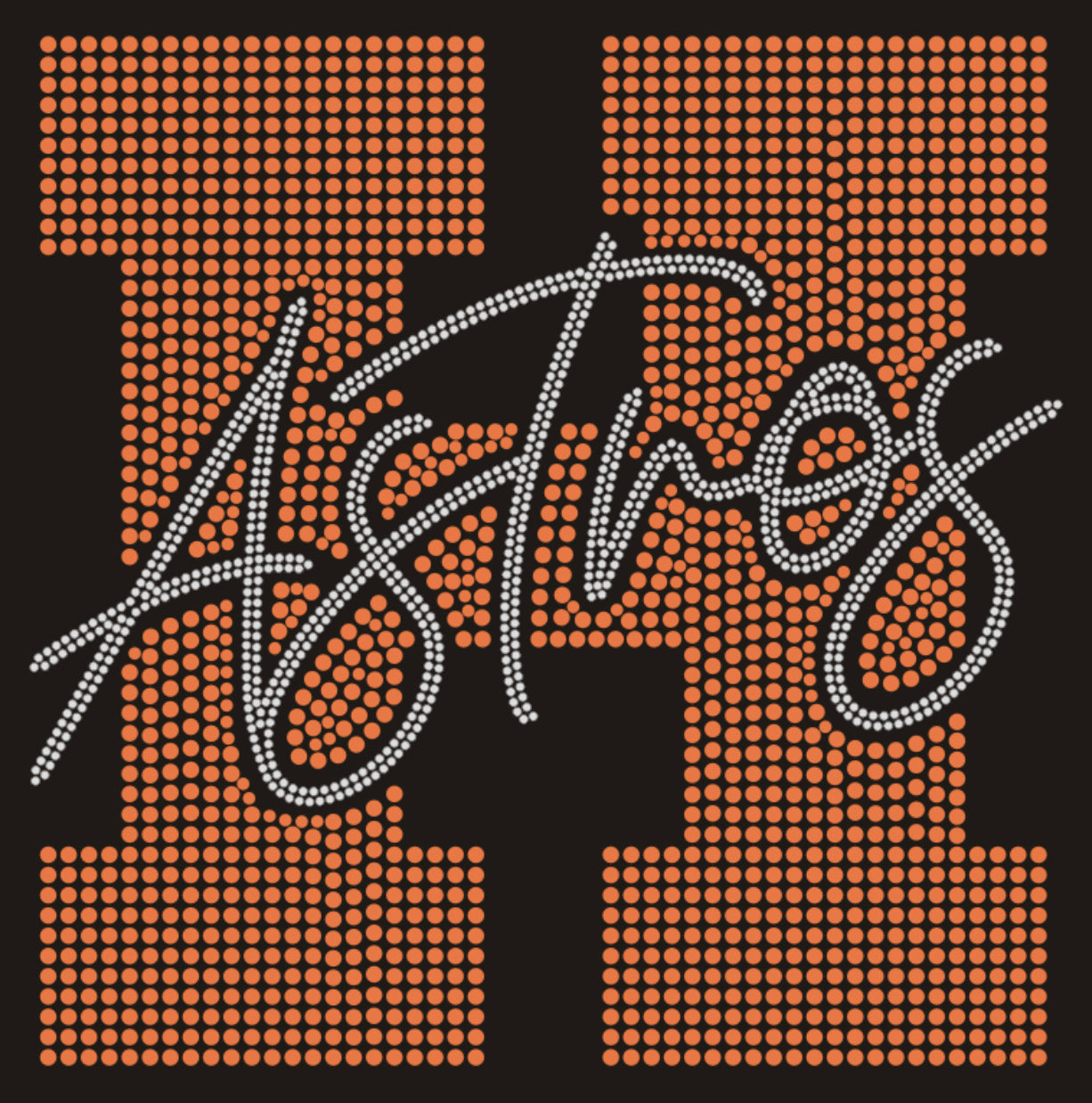 Astros "H" Rhinestone T-shirt; baseball, Houston, H-Town; Design-HA22b