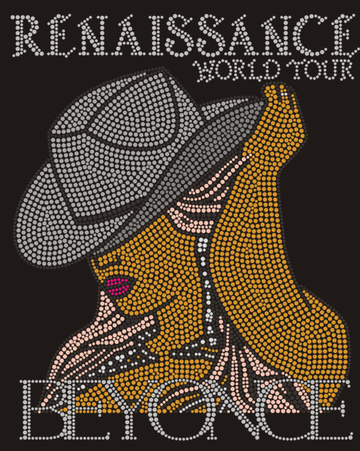 BEYONCE RENAISSANCE WORLD TOUR Rhinestone T-shirt; Large design; music, celebrity; Design-BEY1