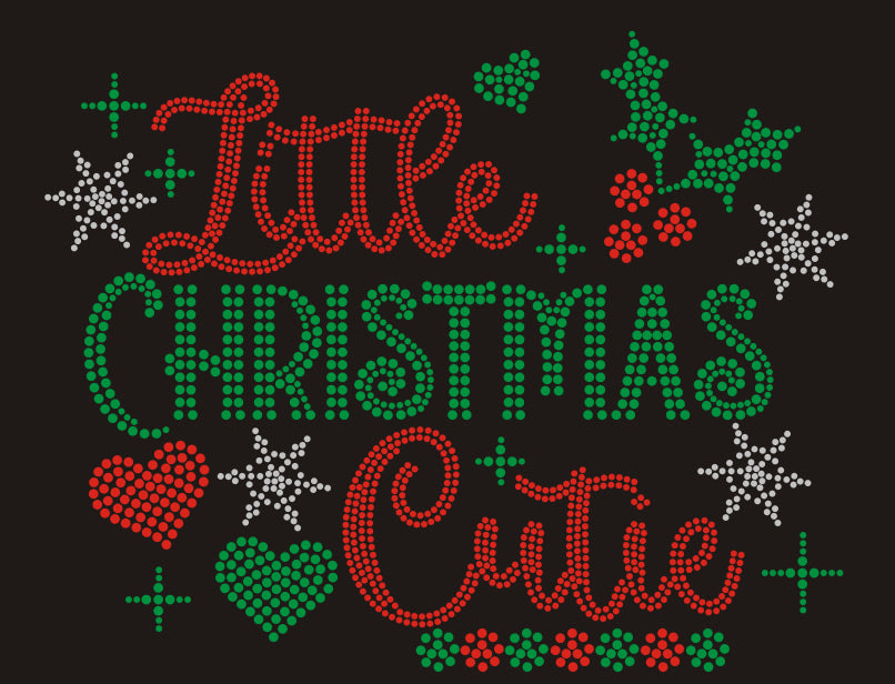Little Christmas Cutie Christmas Rhinestone T-shirt; Design XMAS-15